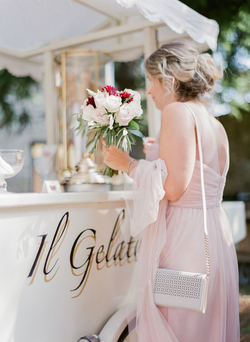 Gelato at a wedding in Italy