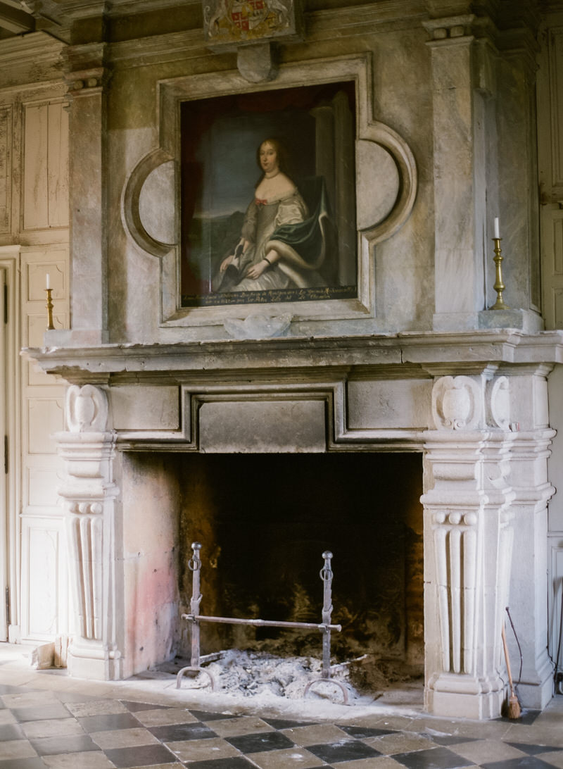 Fireplace in old French Chateau