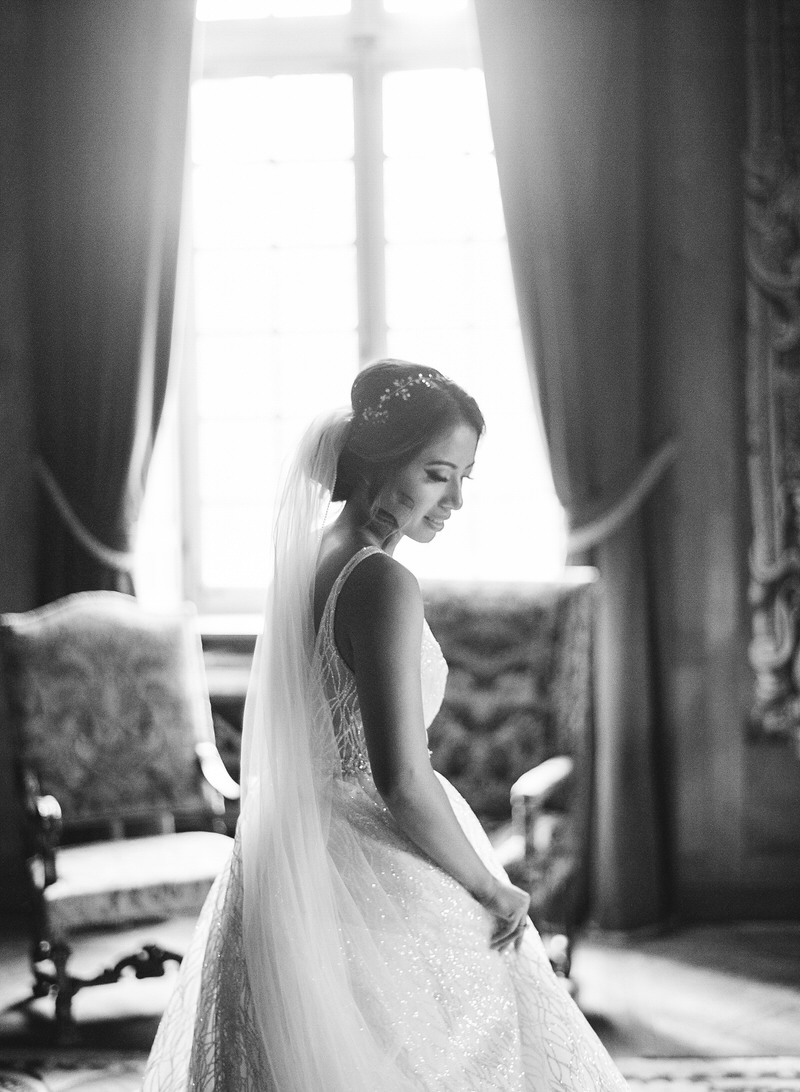 Black and White Portrait of the bride