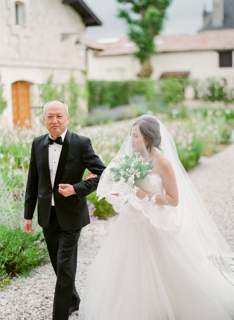 Bride with Father before ceremony