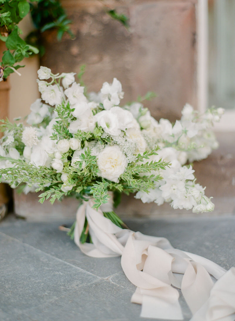 White and green Bridal bouquet