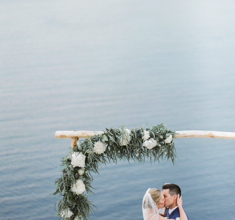 Intimate Wedding in a bohemian style in Santorini