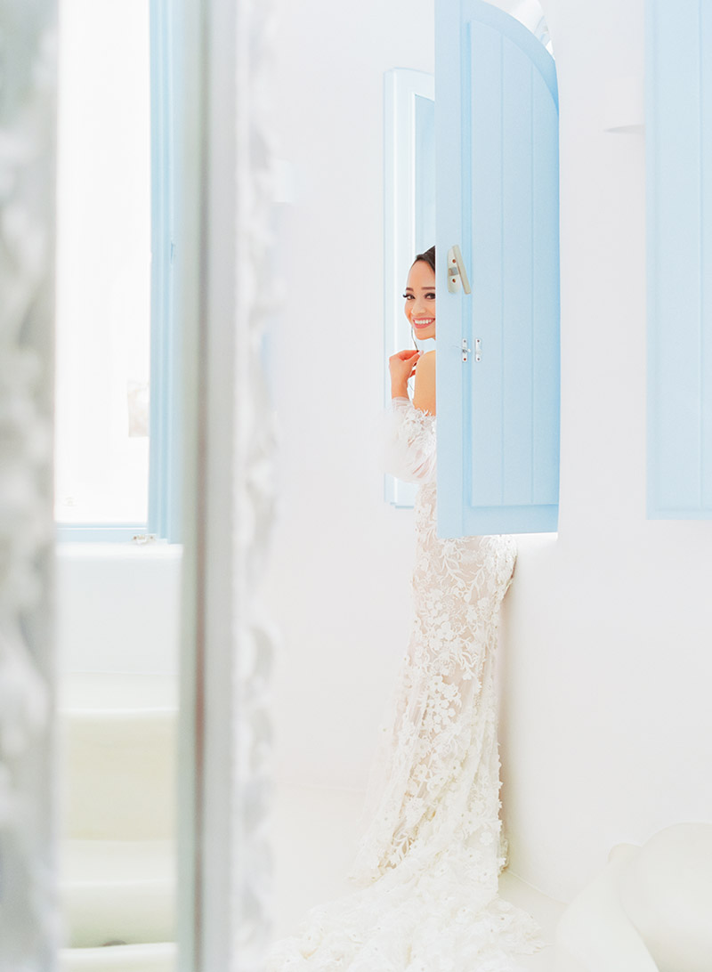 Santorini Elopement , Editorial Wedding Photographer